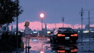 Anime Girl Near Car Live Wallpaper 4K